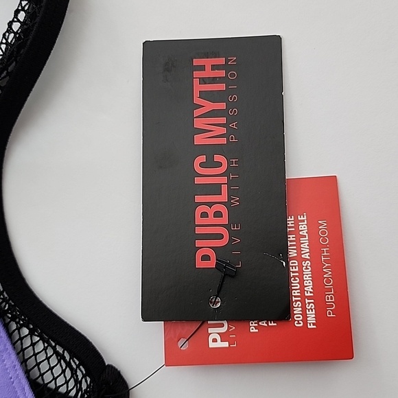 Public Myth Lilac Mix Black Mesh Sports Bra Size Smal - Picture 5 of 12